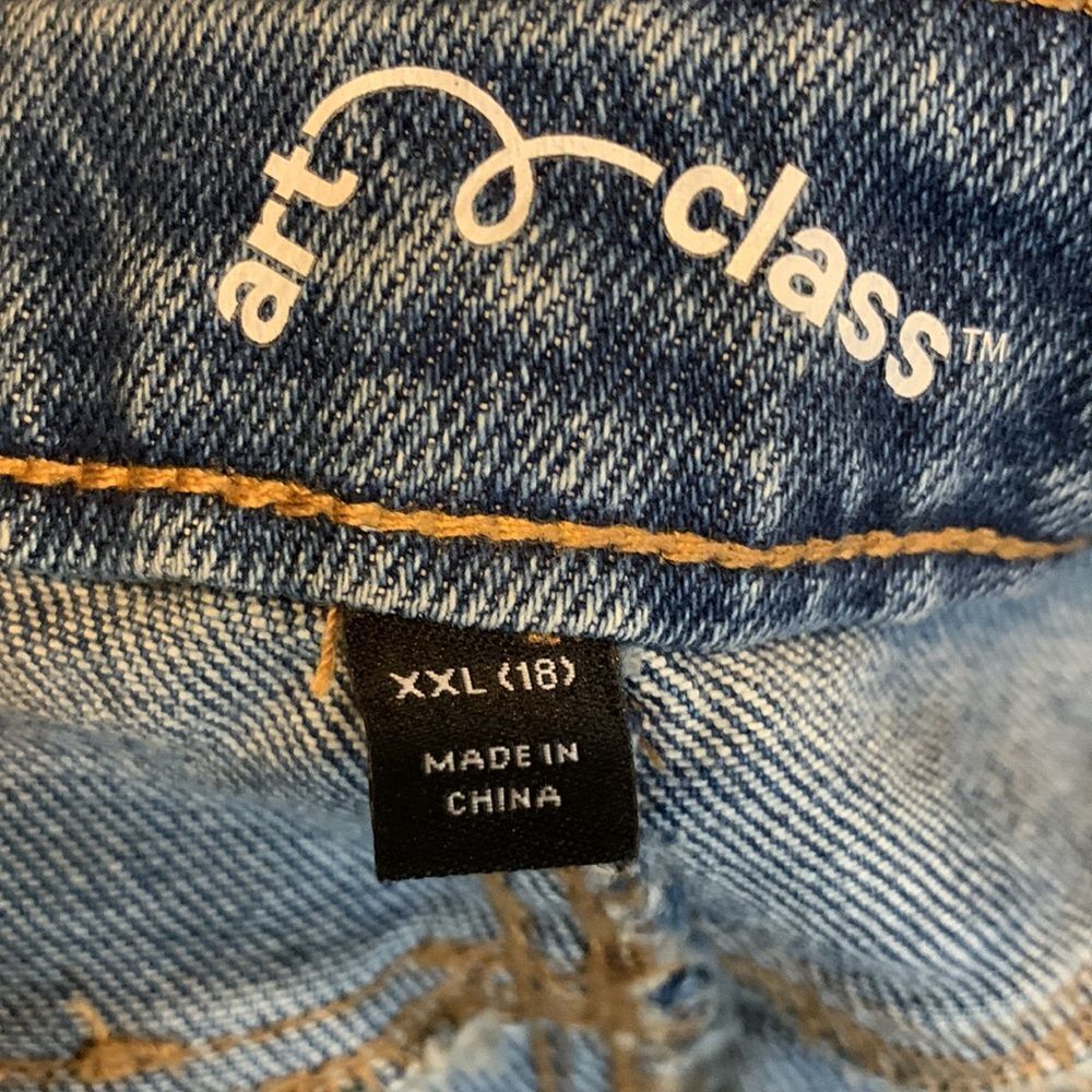 Art Class kids girl size 18 (XXL) high adjustable waist distressed denim shorts - Picture 5 of 9